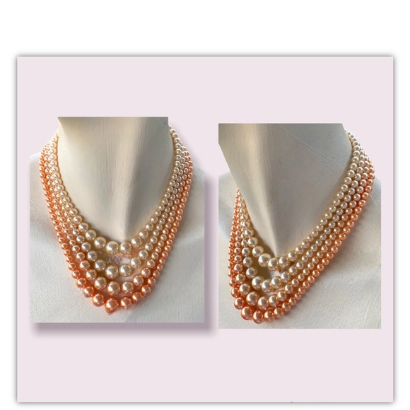 Multi Strand Beaded Necklaces Colourful Vintage Adjustable Choker Lot - Picture 5 of 11